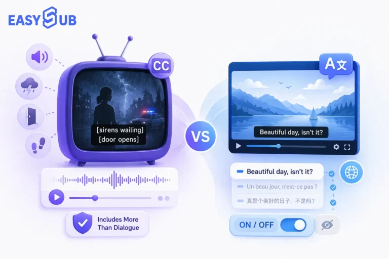 Subtítulos ocultos vs. subtítulos