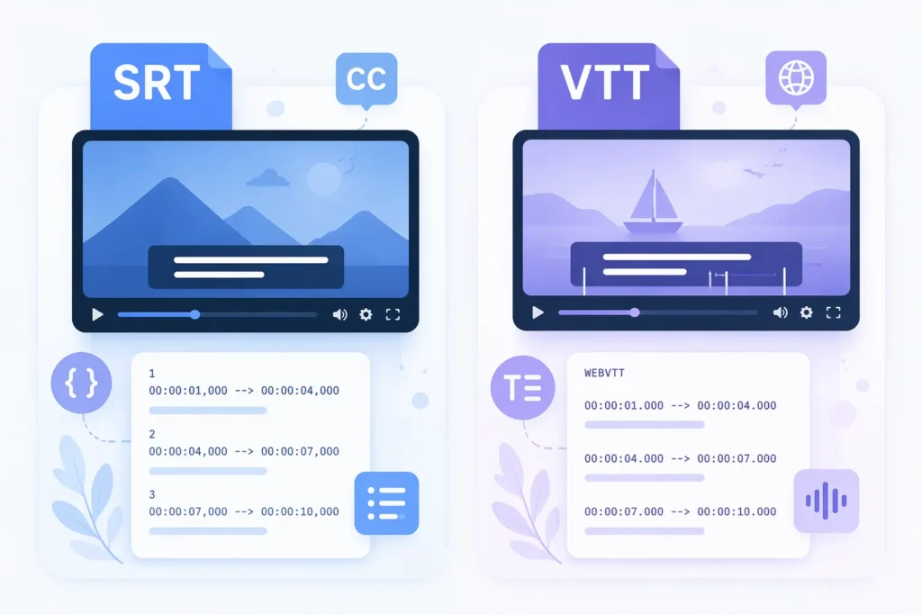 SRT، VTT
