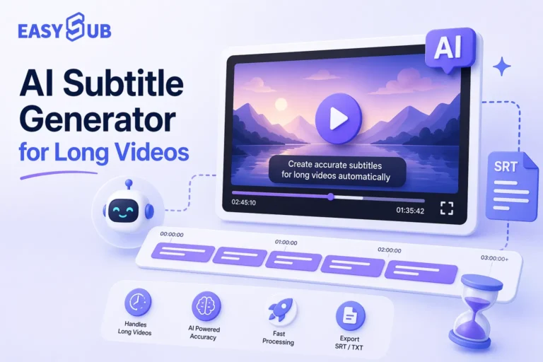 Generador de subtítulos con IA para vídeos largos
