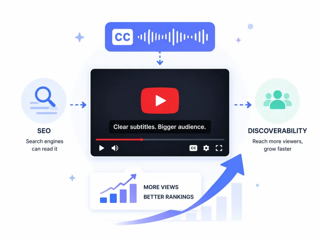 คำบรรยายช่วยเพิ่มประสิทธิภาพ SEO ของ YouTube