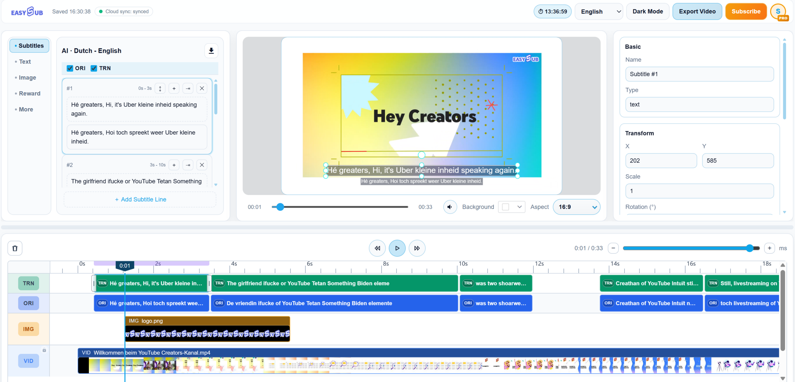Gerador automático de legendas